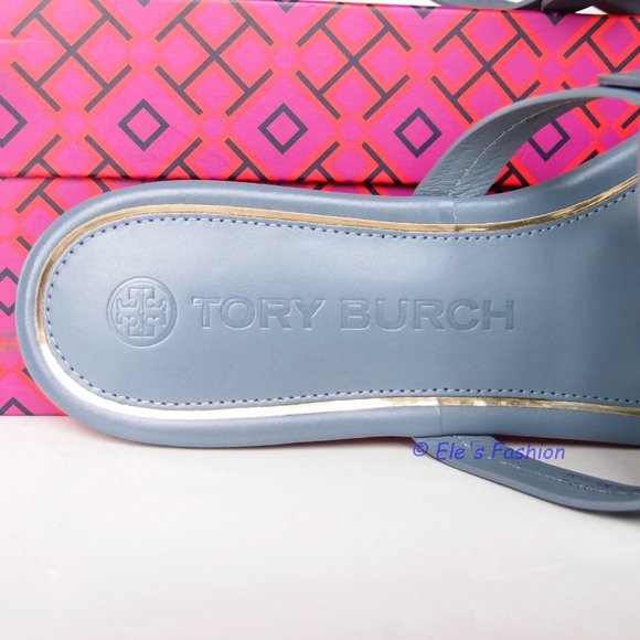❤️ New Tory Burch Metal Miller Leather Sandal BLUE US 8 9 9.5 AUTHENTIC - Picture 14 of 16